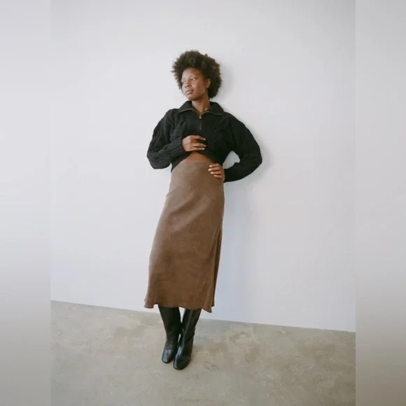 OZMA Grace Slip Midi Skirt Size M in Manzanita - Picture 1 of 9